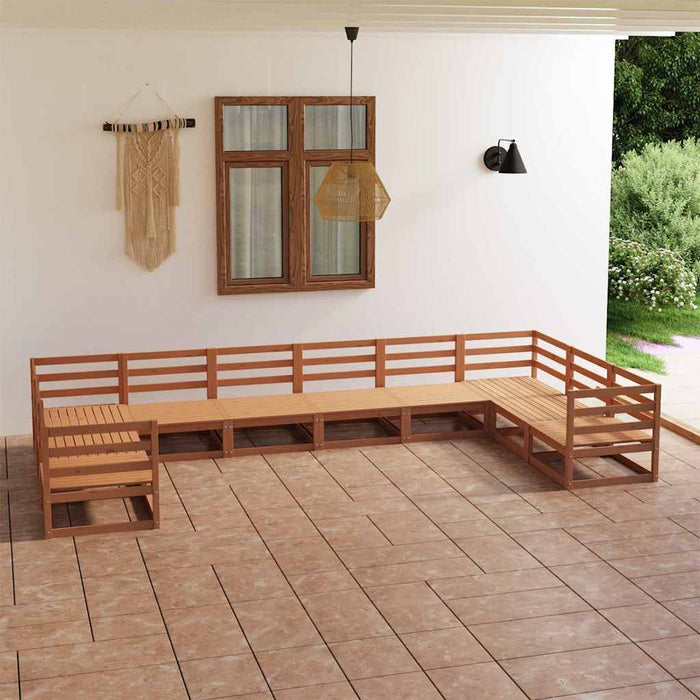 Set mobilier de grădină, 10 piese, lemn masiv de pin WALTI
