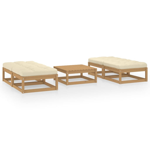 Set mobilier de grădină cu perne, 5 piese, lemn masiv de pin - WALTI WALTI