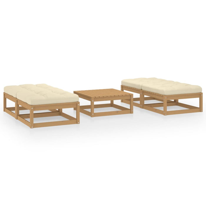 Set mobilier de grădină cu perne, 5 piese, lemn masiv de pin - WALTI WALTI