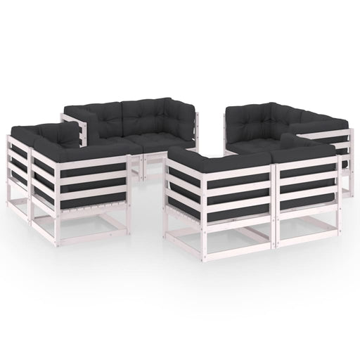 Set mobilier de grădină cu perne, 8 piese, lemn masiv de pin - WALTI WALTI