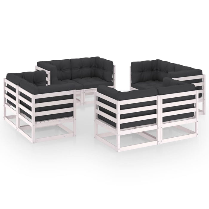 Set mobilier de grădină cu perne, 8 piese, lemn masiv de pin WALTI