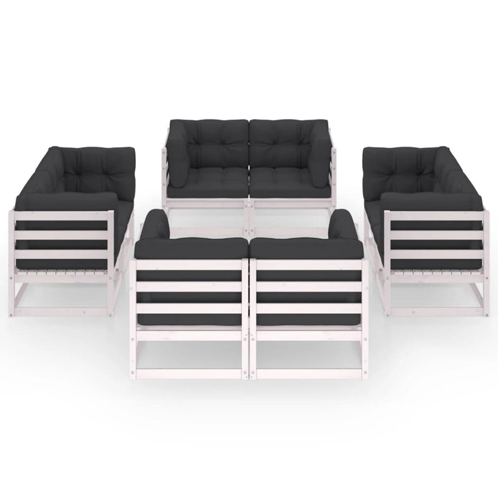 Set mobilier de grădină cu perne, 8 piese, lemn masiv de pin WALTI
