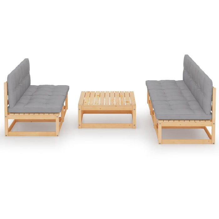 Set mobilier de grădină cu perne, 6 piese, lemn masiv de pin WALTI