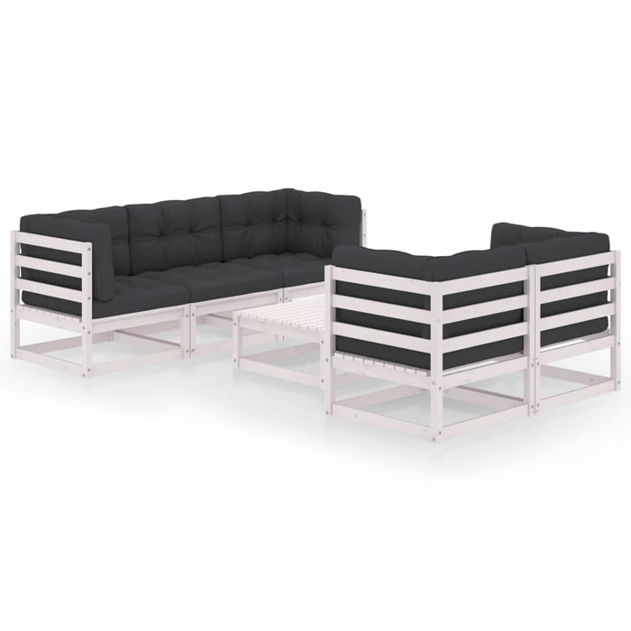 Set mobilier de grădină cu perne, 6 piese, lemn masiv de pin - WALTI WALTI
