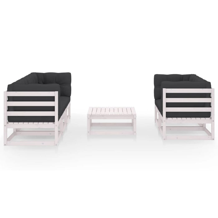 Set mobilier de grădină cu perne, 6 piese, lemn masiv de pin - WALTI WALTI