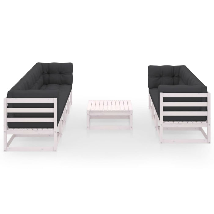 Set mobilier de grădină cu perne, 8 piese, lemn masiv de pin WALTI