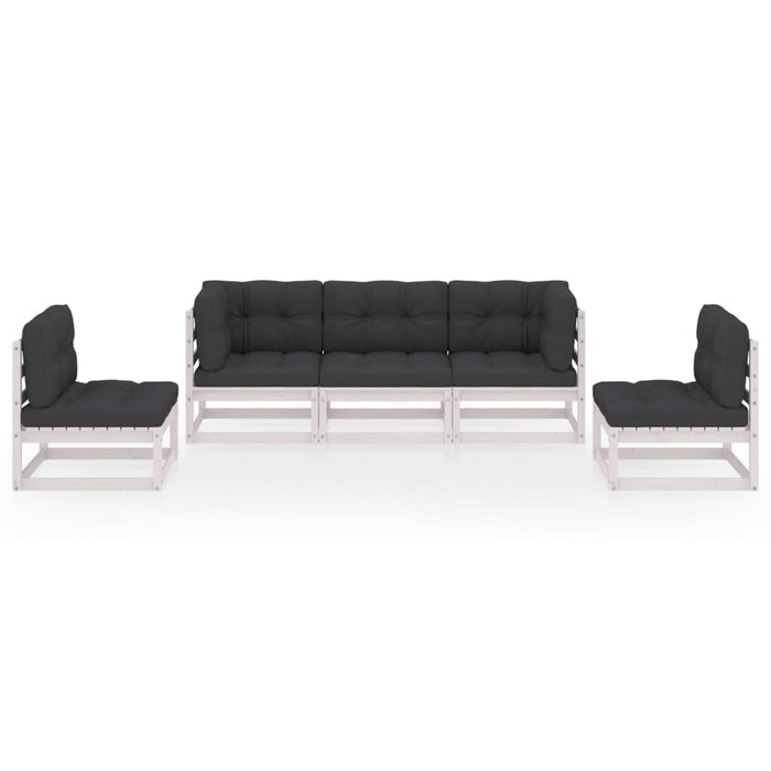 Set mobilier de grădină cu perne, 5 piese, lemn masiv de pin WALTI