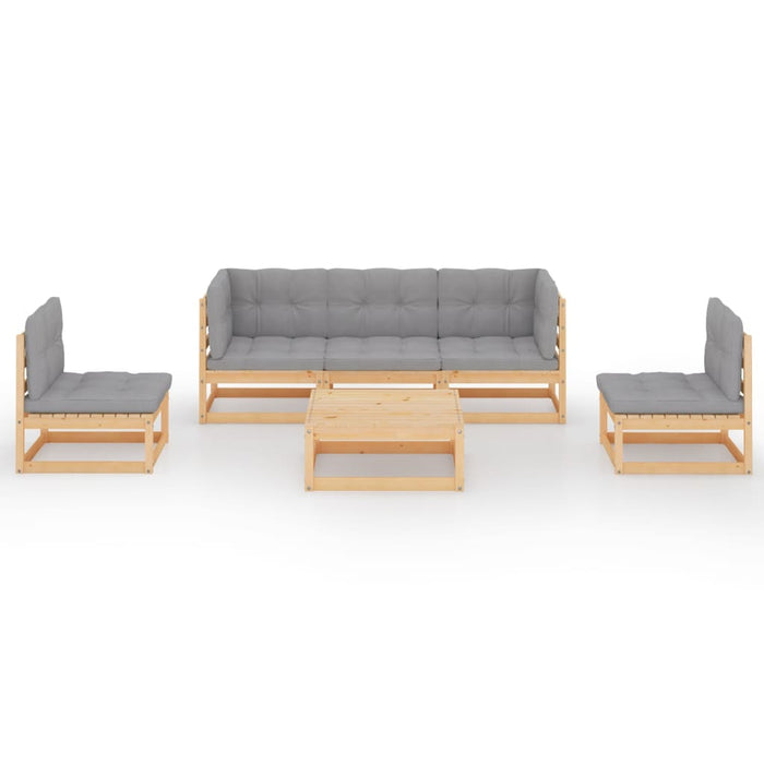 Set mobilier de grădină cu perne, 6 piese, lemn masiv de pin - WALTI WALTI