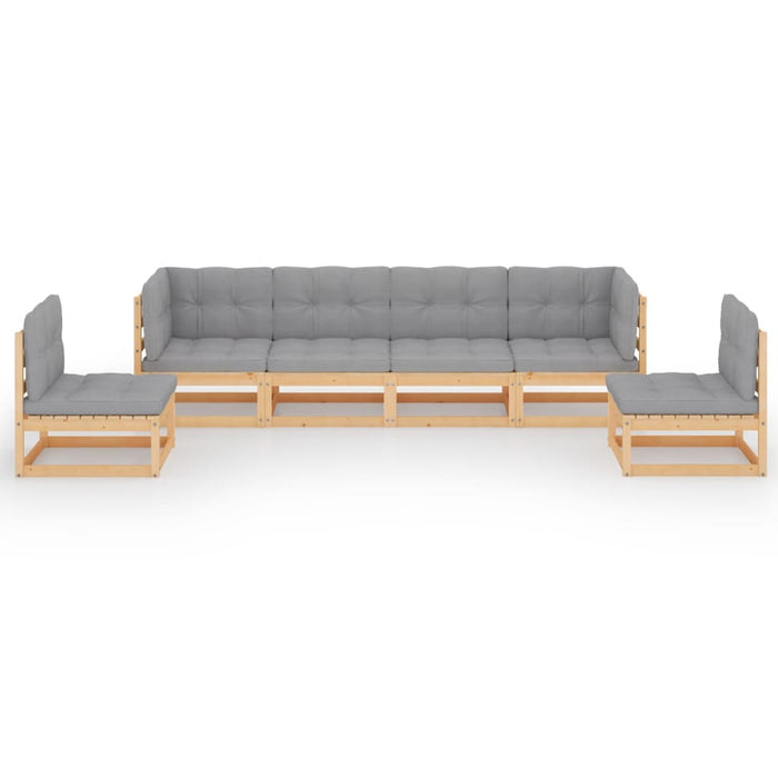 Set mobilier de grădină cu perne, 6 piese, lemn masiv de pin WALTI