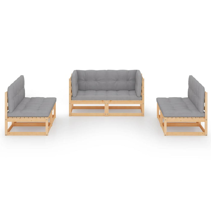 Set mobilier de grădină cu perne, 6 piese, lemn masiv de pin - WALTI WALTI