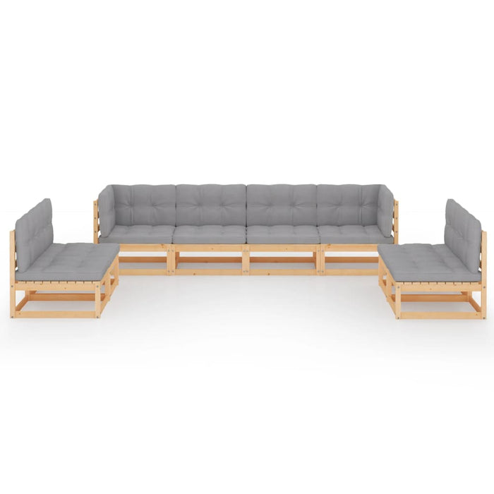Set mobilier de grădină cu perne, 8 piese, lemn masiv de pin WALTI