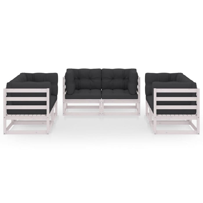 Set mobilier de grădină cu perne, 6 piese, lemn masiv de pin WALTI