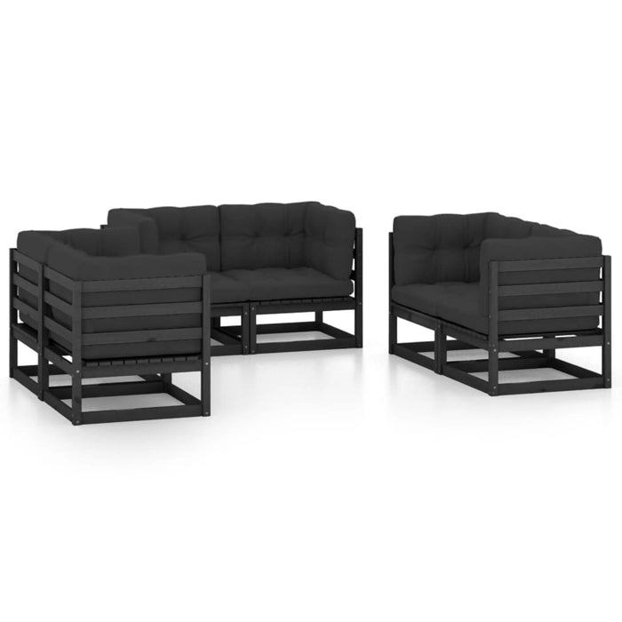 Set mobilier de grădină cu perne, 6 piese, lemn masiv de pin WALTI