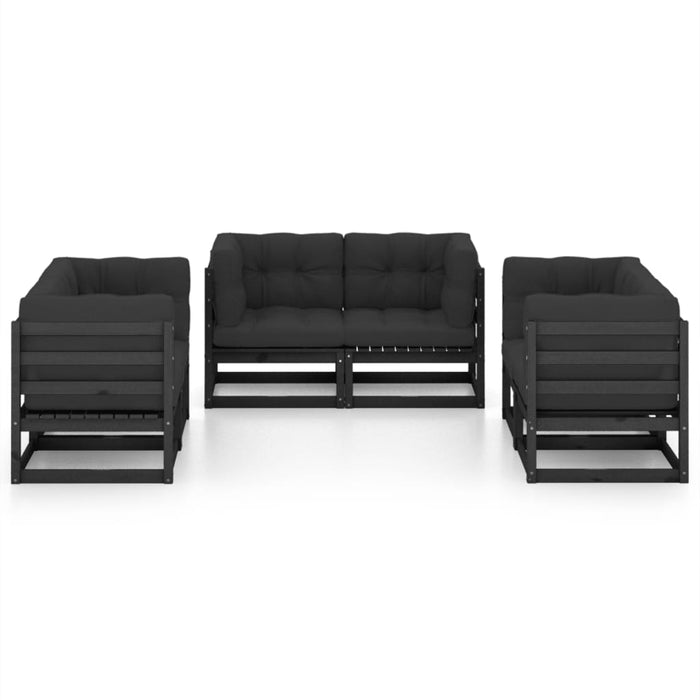 Set mobilier de grădină cu perne, 6 piese, lemn masiv de pin WALTI