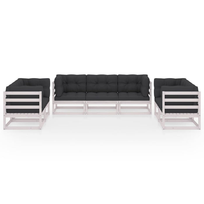 Set mobilier de grădină cu perne, 7 piese, lemn masiv de pin WALTI