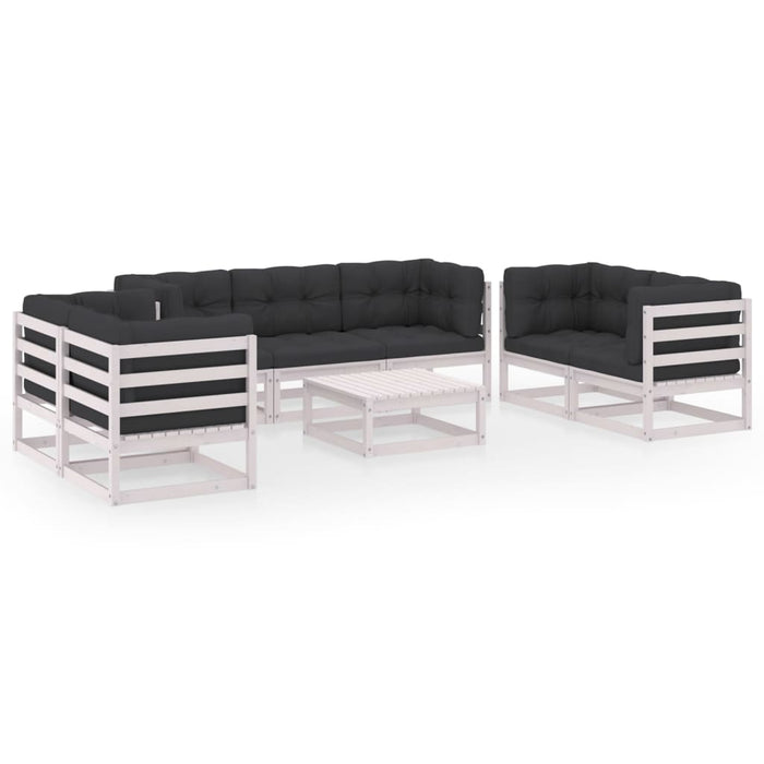 Set mobilier de grădină cu perne, 8 piese, lemn masiv de pin WALTI