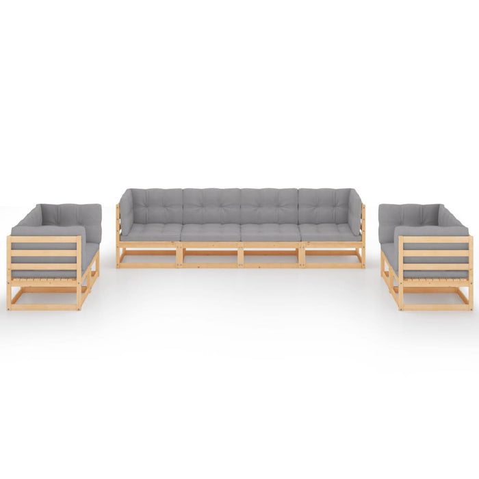 Set mobilier de grădină cu perne, 8 piese, lemn masiv de pin WALTI