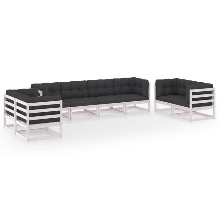 Set mobilier de grădină cu perne, 8 piese, lemn masiv de pin WALTI