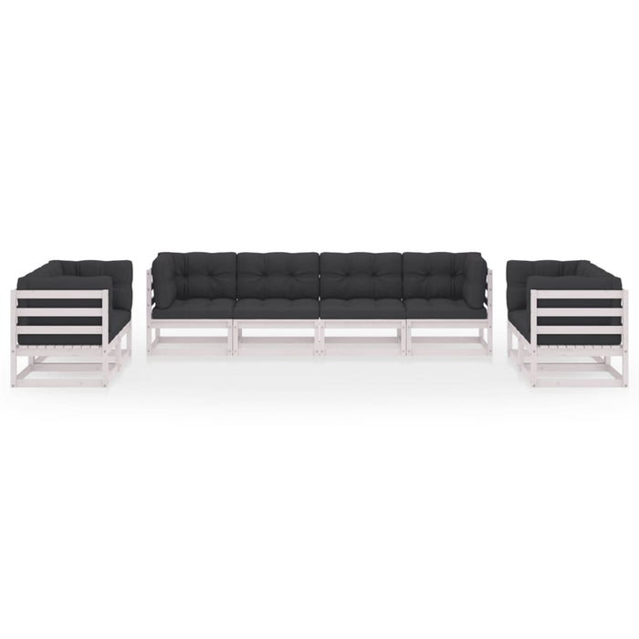 Set mobilier de grădină cu perne, 8 piese, lemn masiv de pin WALTI