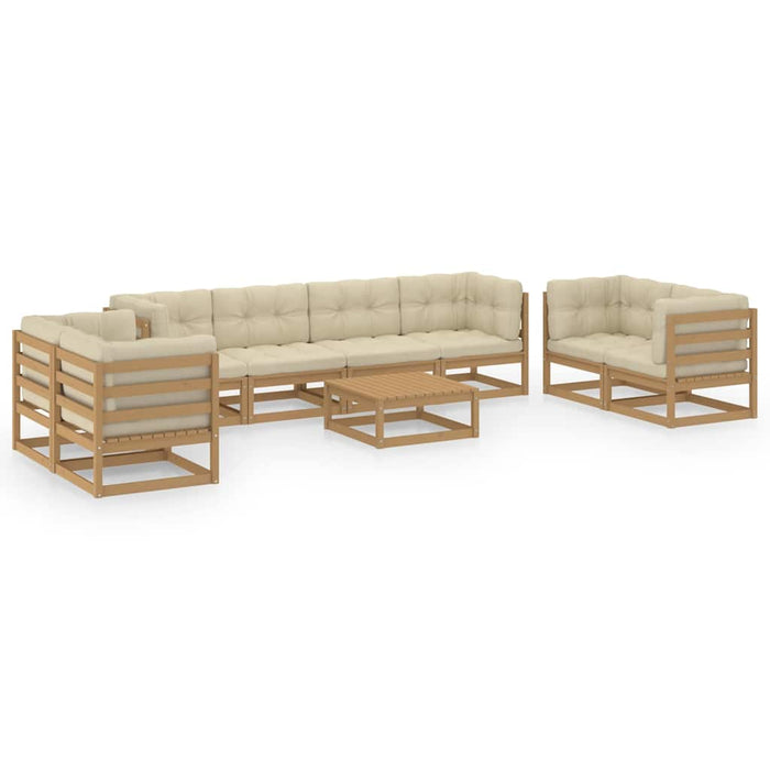 Set mobilier de grădină cu perne, 9 piese, lemn masiv pin WALTI