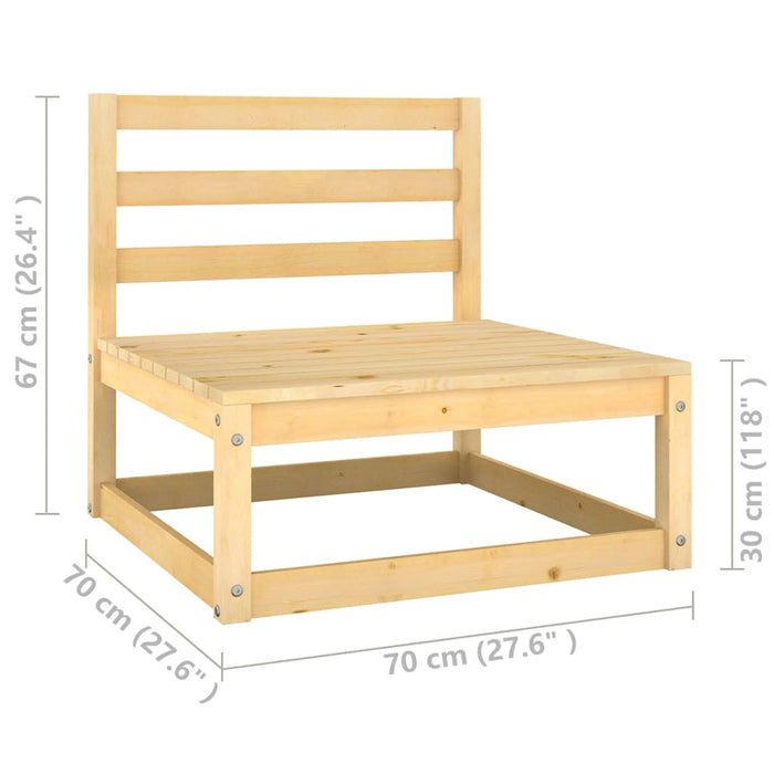 Set mobilier grădină cu perne, 3 piese, lemn masiv de pin WALTI