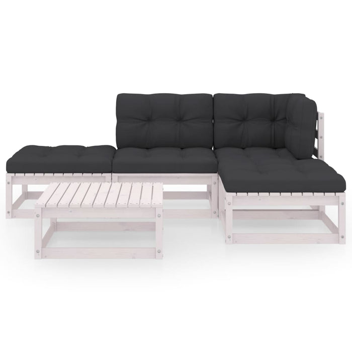Set mobilier de grădină cu perne, 5 piese, lemn masiv de pin WALTI