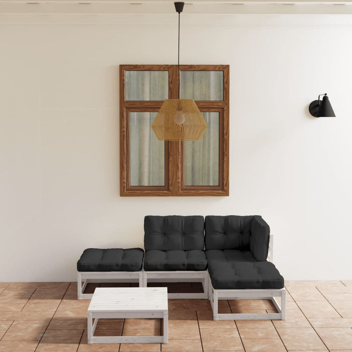 Set mobilier de grădină cu perne, 5 piese, lemn masiv de pin WALTI
