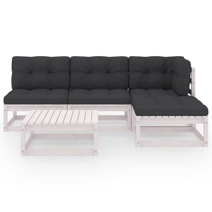 Set mobilier de grădină cu perne, 5 piese, lemn masiv de pin - WALTI WALTI