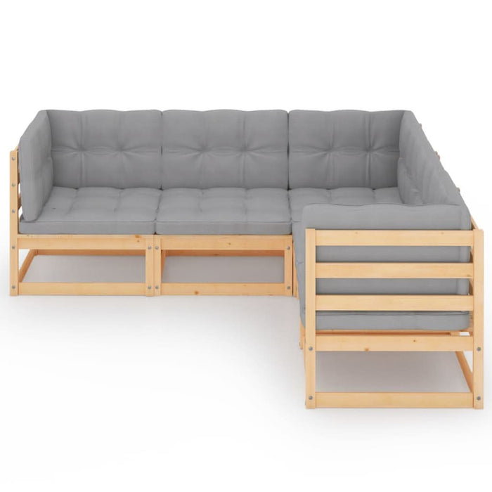 Set mobilier de grădină, 5 piese, cu perne, lemn masiv de pin - WALTI WALTI
