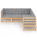 Set mobilier de grădină, 5 piese, cu perne, lemn masiv de pin - WALTI WALTI