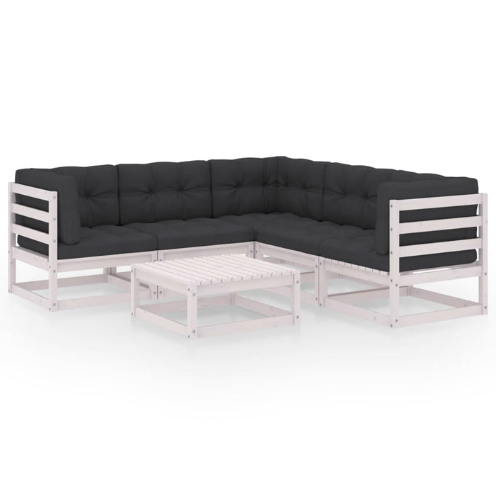 Set mobilier de grădină cu perne, 6 piese, lemn masiv de pin WALTI