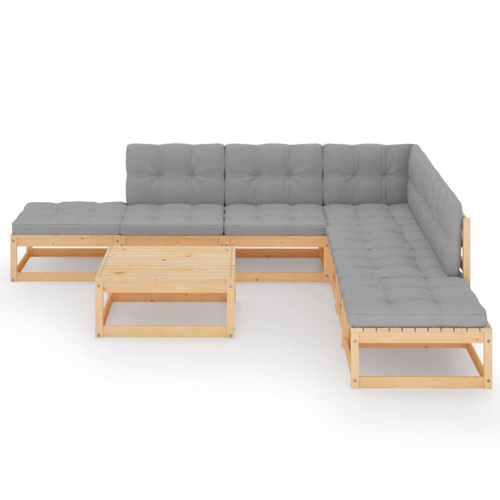 Set mobilier de grădină cu perne, 8 piese, lemn masiv de pin WALTI