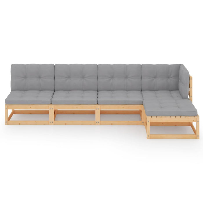 Set mobilier de grădină, 5 piese, cu perne, lemn masiv de pin - WALTI WALTI