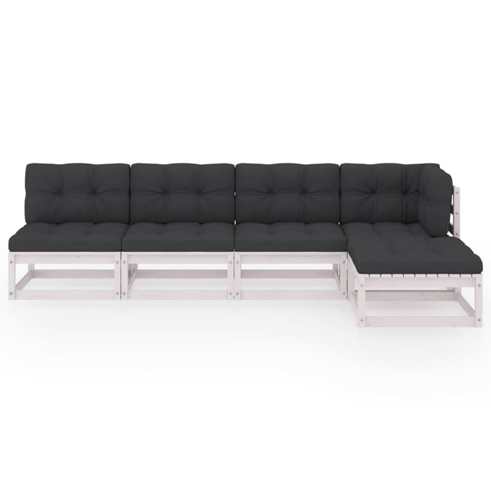 Set mobilier de grădină cu perne, 5 piese, lemn masiv de pin WALTI