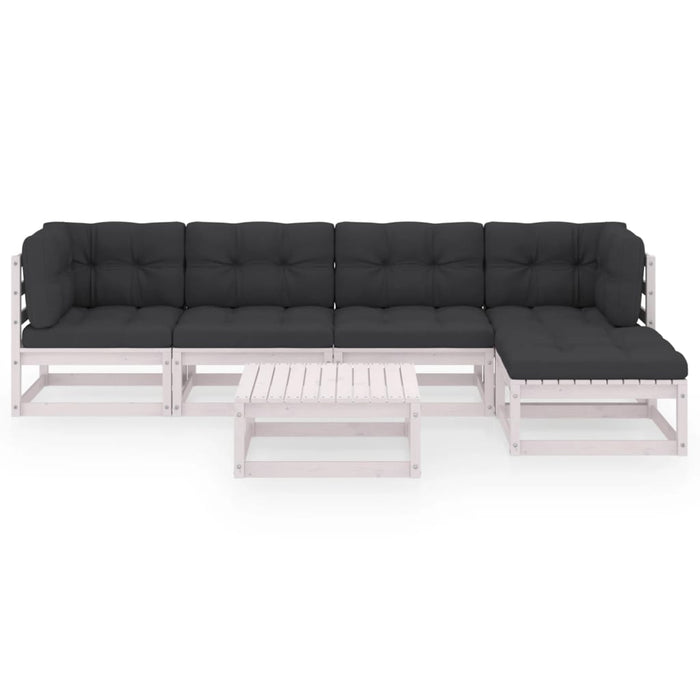 Set mobilier de grădină cu perne, 6 piese, lemn masiv de pin WALTI