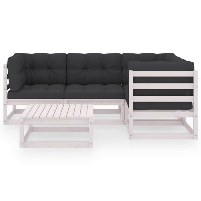 Set mobilier de grădină cu perne, 5 piese, lemn masiv de pin WALTI