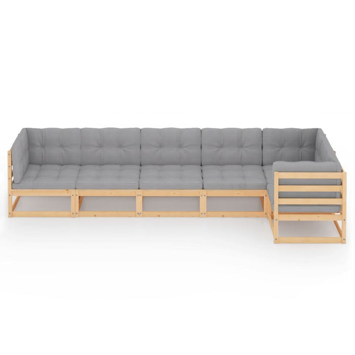 Set mobilier de grădină cu perne, 6 piese, lemn masiv de pin - WALTI WALTI