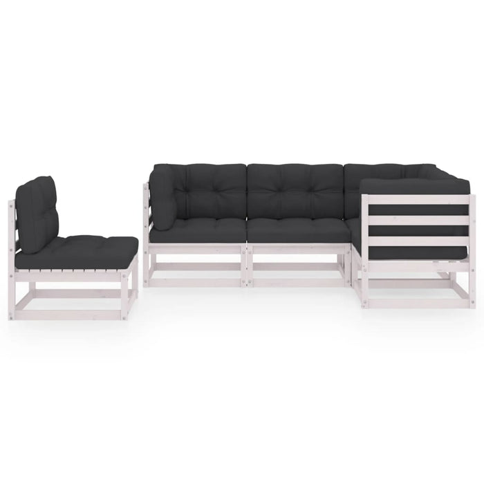 Set mobilier de grădină cu perne, 5 piese, lemn masiv de pin WALTI