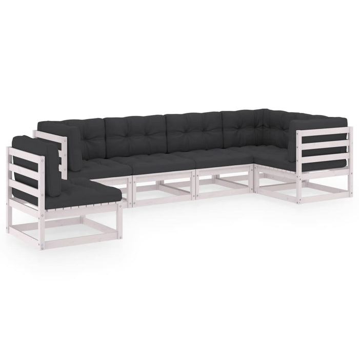 Set mobilier de grădină cu perne, 6 piese, lemn masiv de pin WALTI