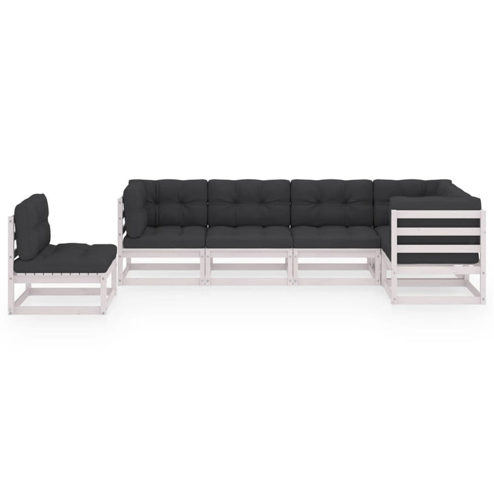 Set mobilier de grădină cu perne, 6 piese, lemn masiv de pin WALTI