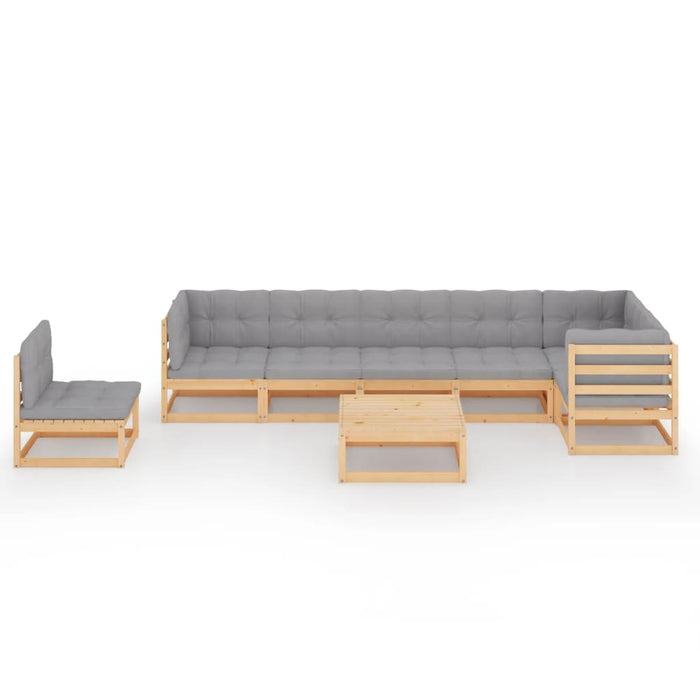 Set mobilier de grădină cu perne, 8 piese, lemn masiv de pin WALTI