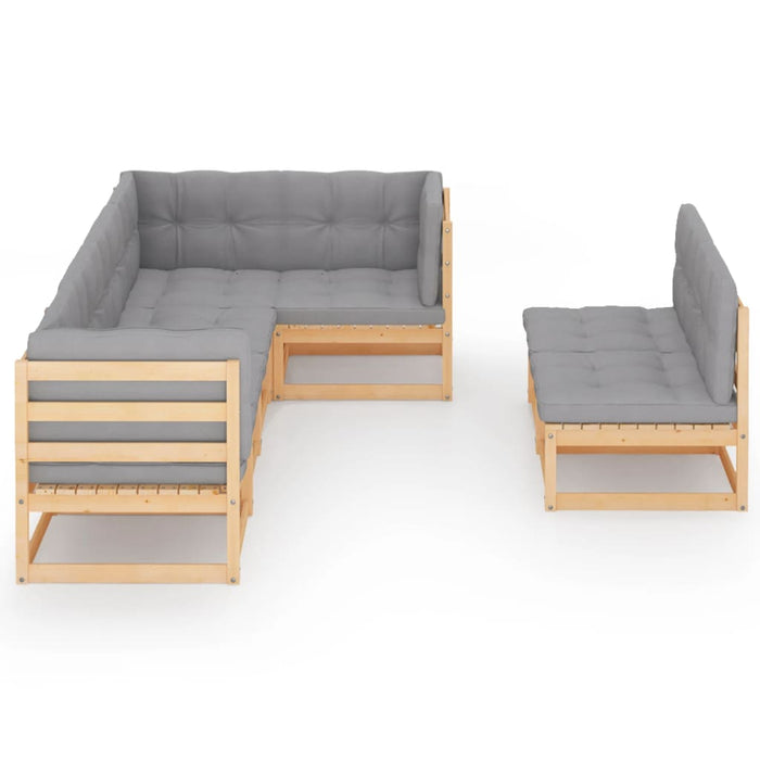 Set mobilier de grădină cu perne, 7 piese, lemn masiv de pin - WALTI WALTI