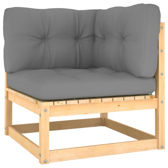 Set mobilier de grădină cu perne, 7 piese, lemn masiv de pin - WALTI WALTI