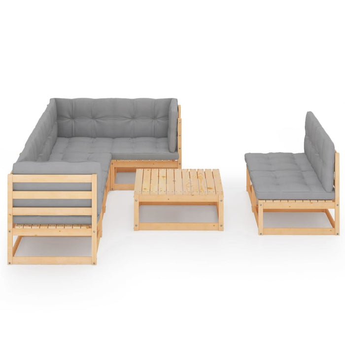 Set mobilier de grădină cu perne, 8 piese, lemn masiv de pin WALTI
