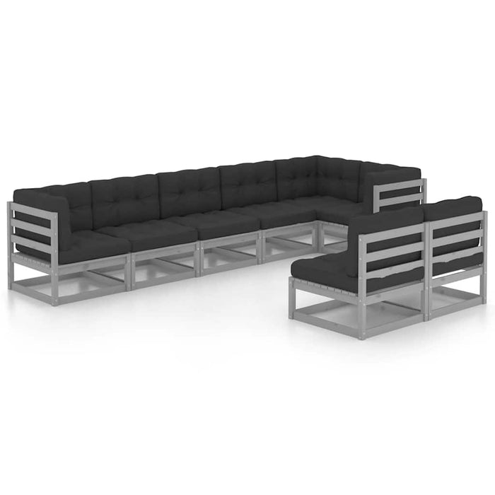 Set mobilier de grădină cu perne, 8 piese, lemn masiv de pin WALTI