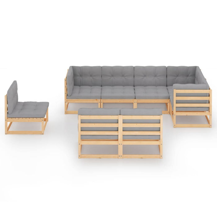 Set mobilier de grădină cu perne, 8 piese, lemn masiv de pin WALTI