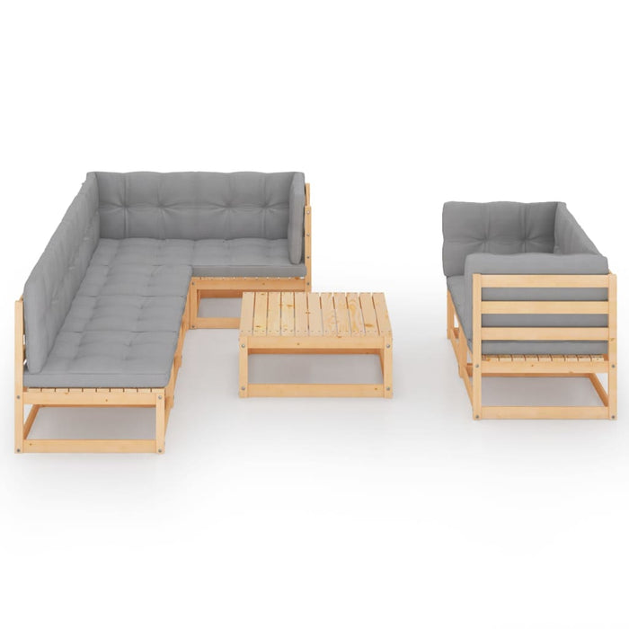 Set mobilier de grădină cu perne, 8 piese, lemn masiv de pin - WALTI WALTI
