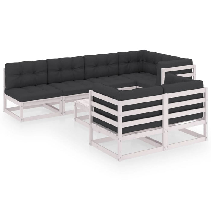 Set mobilier de grădină cu perne, 8 piese, lemn masiv de pin WALTI