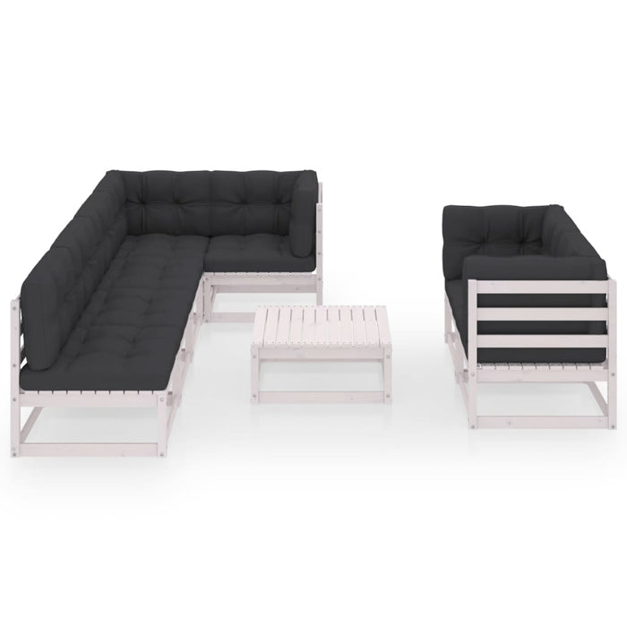 Set mobilier de grădină cu perne, 8 piese, lemn masiv de pin WALTI