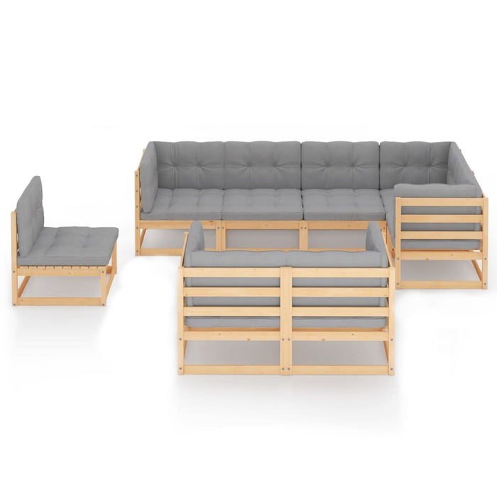 Set mobilier de grădină cu perne, 8 piese, lemn masiv de pin - WALTI WALTI